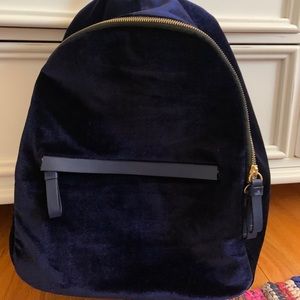 Navy Velvet Mini Backpack